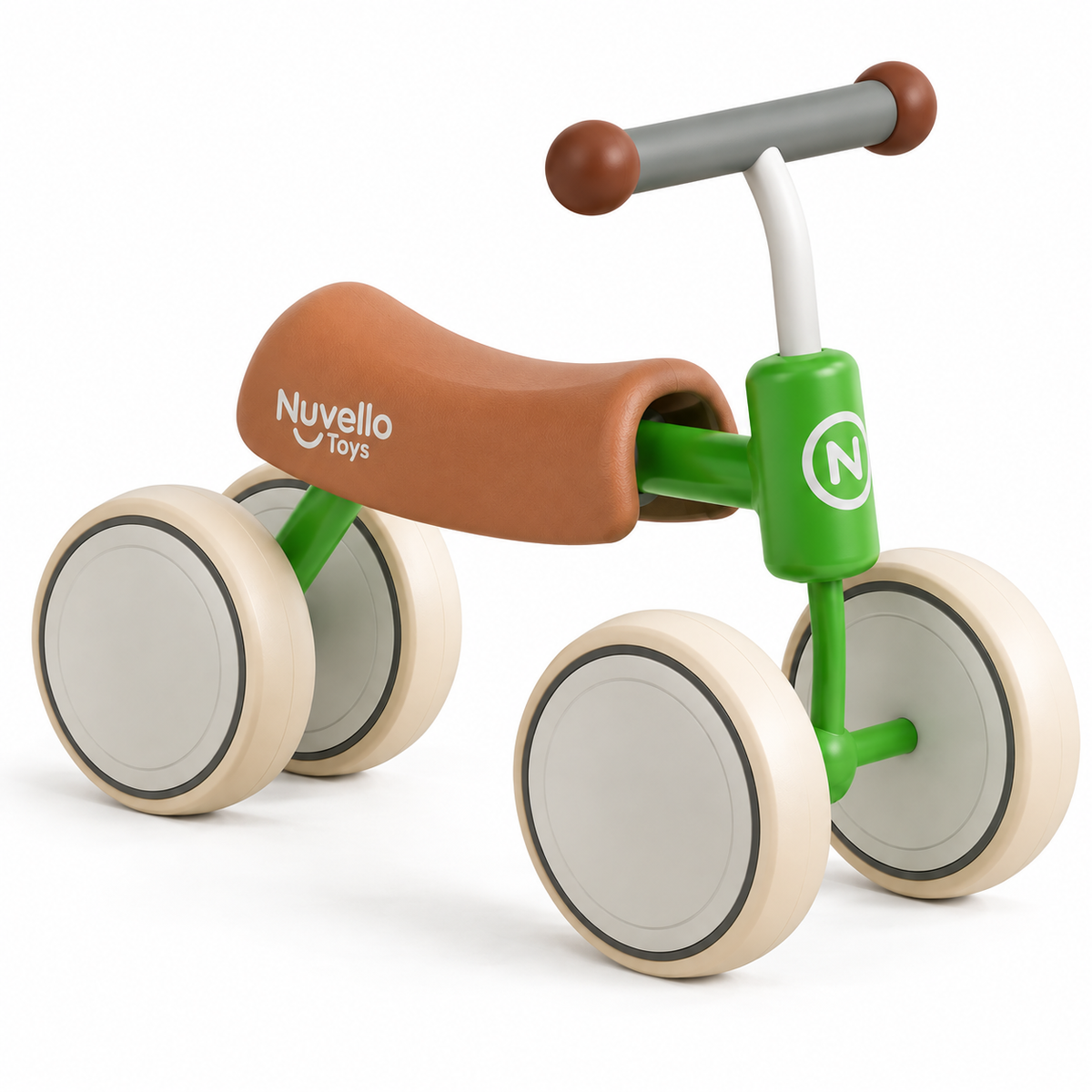 Nuvello Toys Toddler Ride-On Balance Bike – Green & Brown